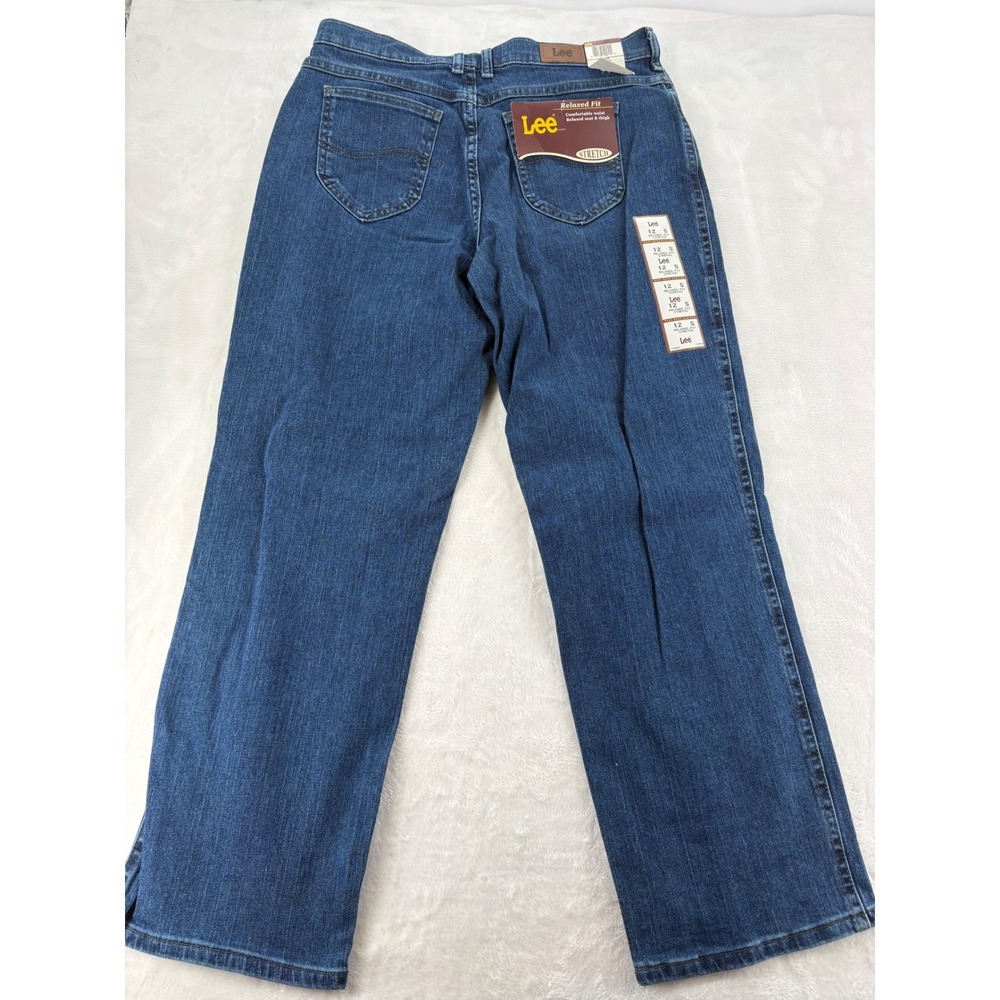 Lee Jeans Womens‎ 12 S Jeans Blue Relaxed Fit Stretch Straight Leg Pepper Stone